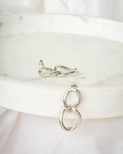 Boucles d'oreilles à chaîne argentée