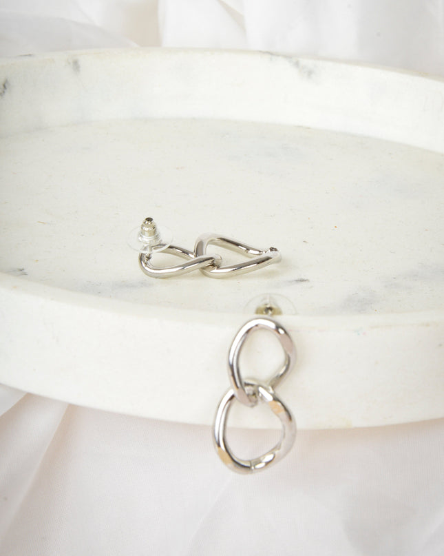 Boucles d'oreilles à chaîne argentée