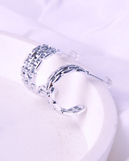 Boucles d'oreilles - Chaîne | Carrées argentées pour Noël et Halloween