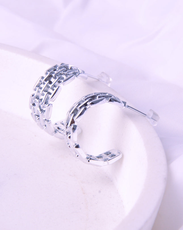 Boucles d'oreilles - Chaîne | Carrées argentées pour Noël et Halloween