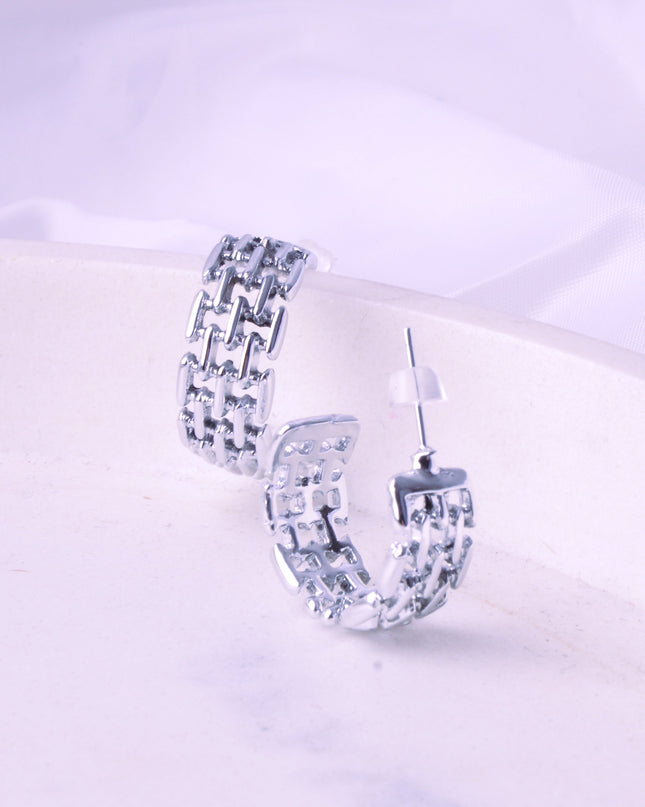 Boucles d'oreilles - Chaîne | Carrées argentées pour Noël et Halloween