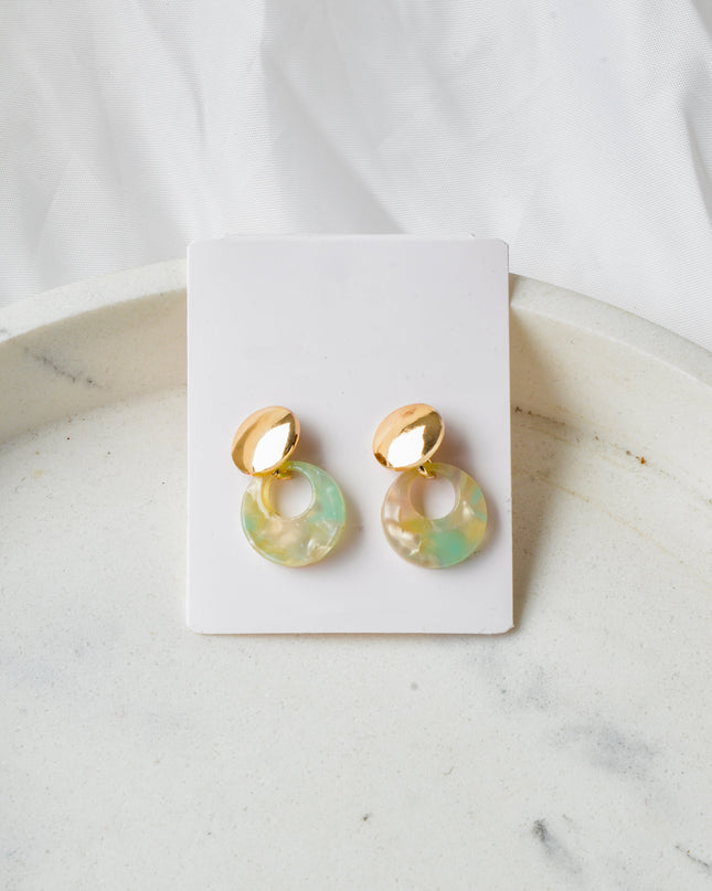 Boucles d'oreilles - Marbre | Créoles blanches