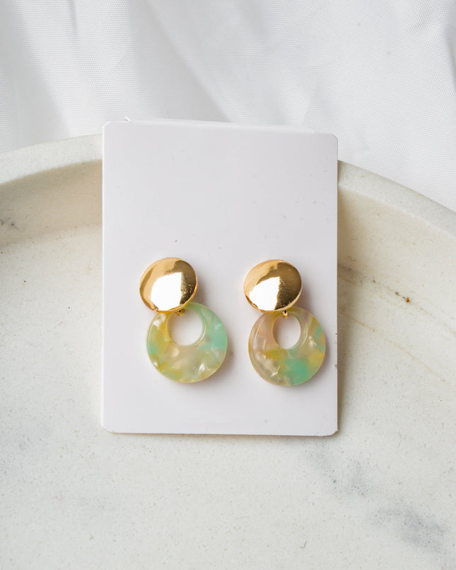 Boucles d'oreilles - Marbre | Créoles blanches