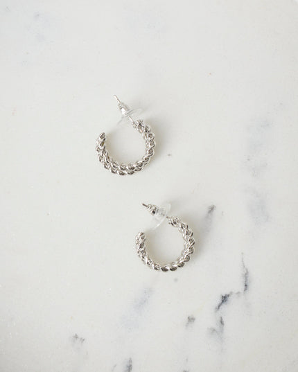 Boucles d'oreilles Lune - Argent torsadé