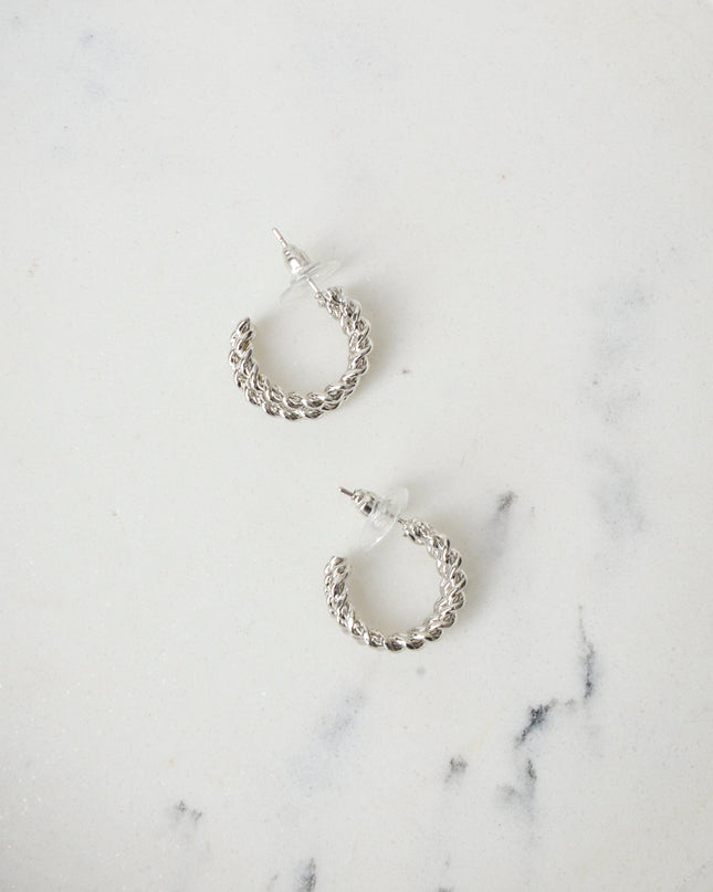 Boucles d'oreilles Lune - Argent torsadé
