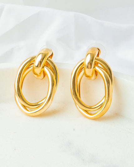 Boucles d'oreilles ovales en or