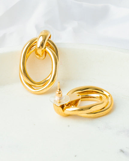 Oval Gold Earrings