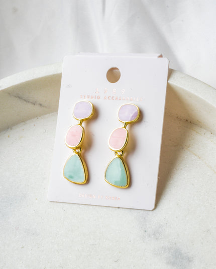 Boucles d'oreilles roses pastel