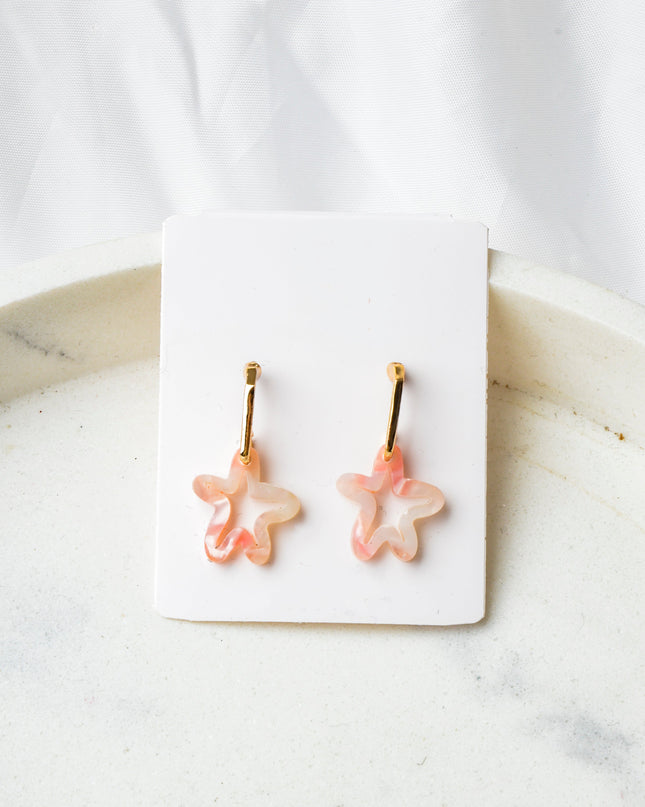 Boucles d'oreilles motif étoile - Pastel