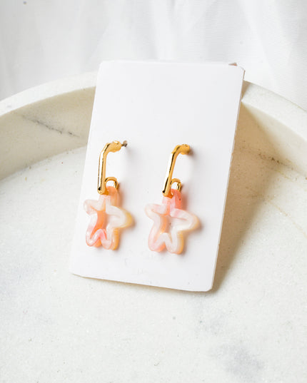 Boucles d'oreilles motif étoile - Pastel