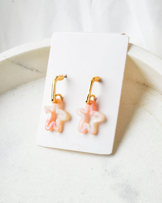 Boucles d'oreilles motif étoile - Pastel
