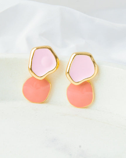 Boucles d'oreilles doubles abstraites - Pastel