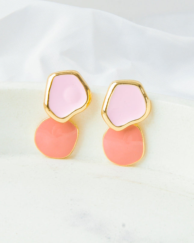 Boucles d'oreilles doubles abstraites - Pastel