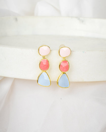 Boucles d'oreilles pastel tricolores