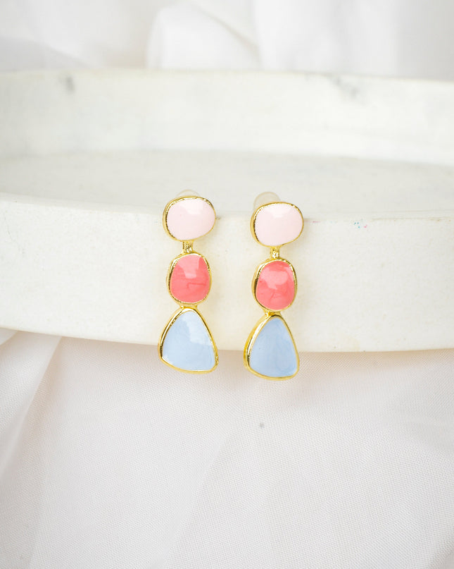 Boucles d'oreilles pastel tricolores