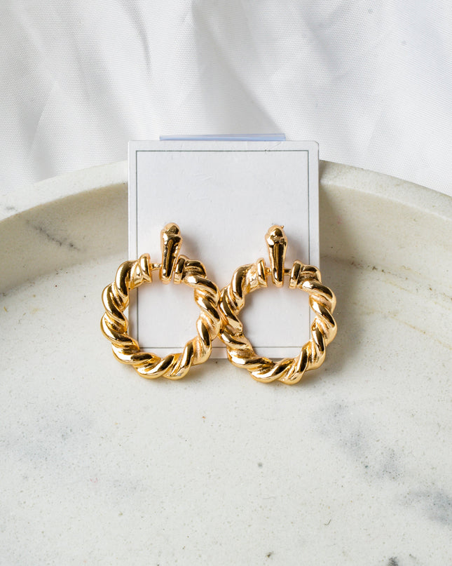 Boucles d'oreilles - Rondes dorées torsadées
