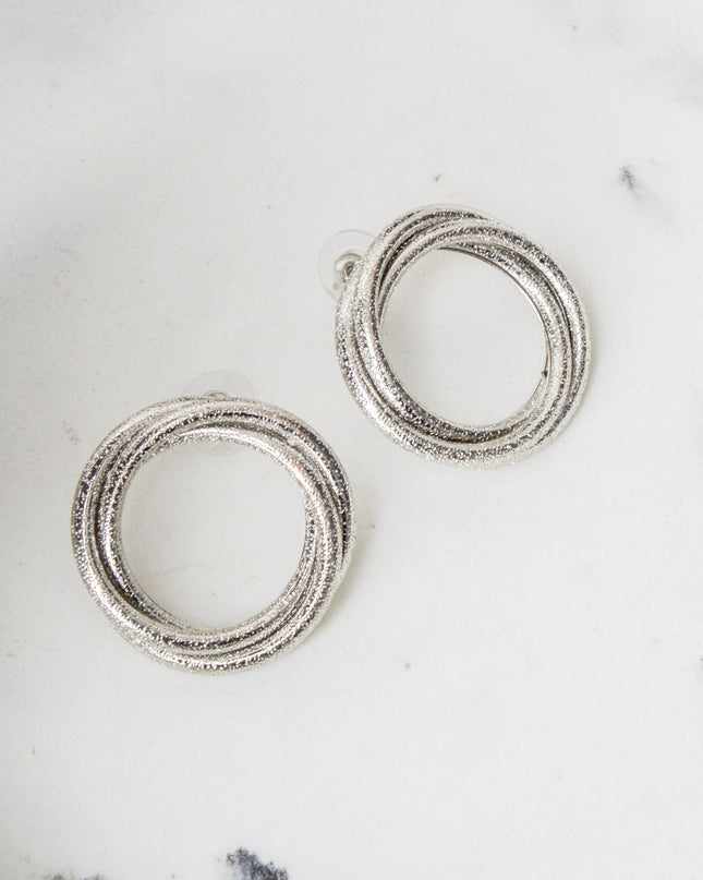 Boucles d'oreilles rondes - Argent torsadé et scintillant