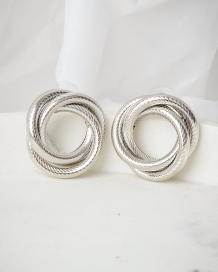 Boucles d'oreilles rondes | Modèle Twisted Silver II