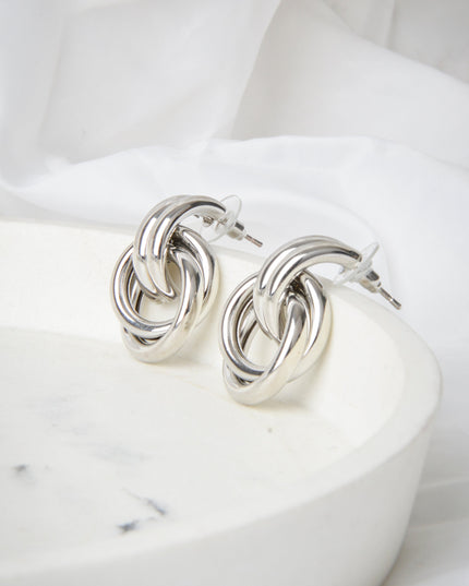 Boucles d'oreilles rondes - Double torsadée en argent