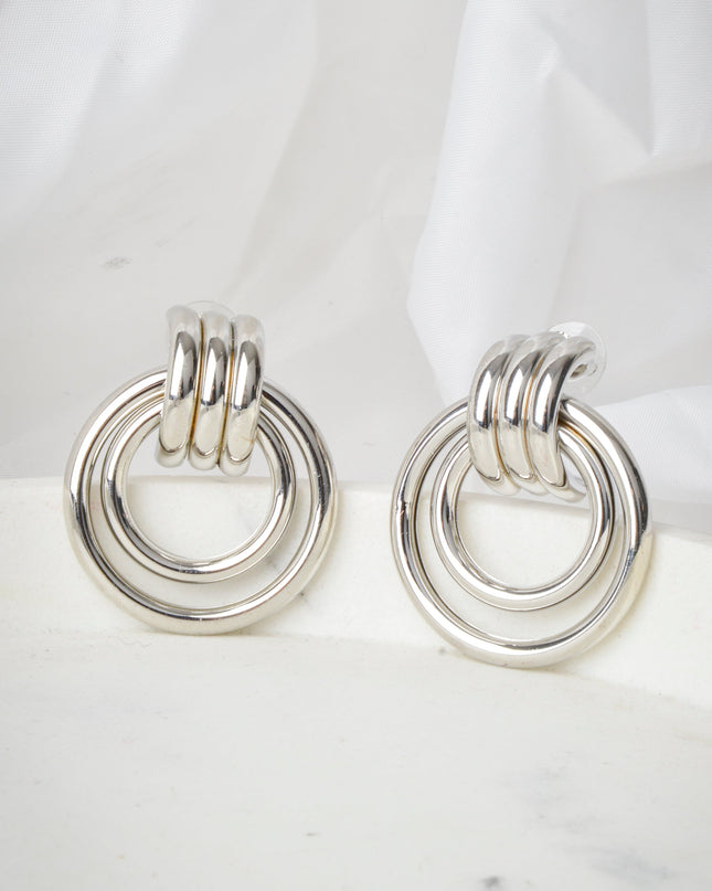 Boucles d'oreilles rondes | Modèle double torsadé en argent II