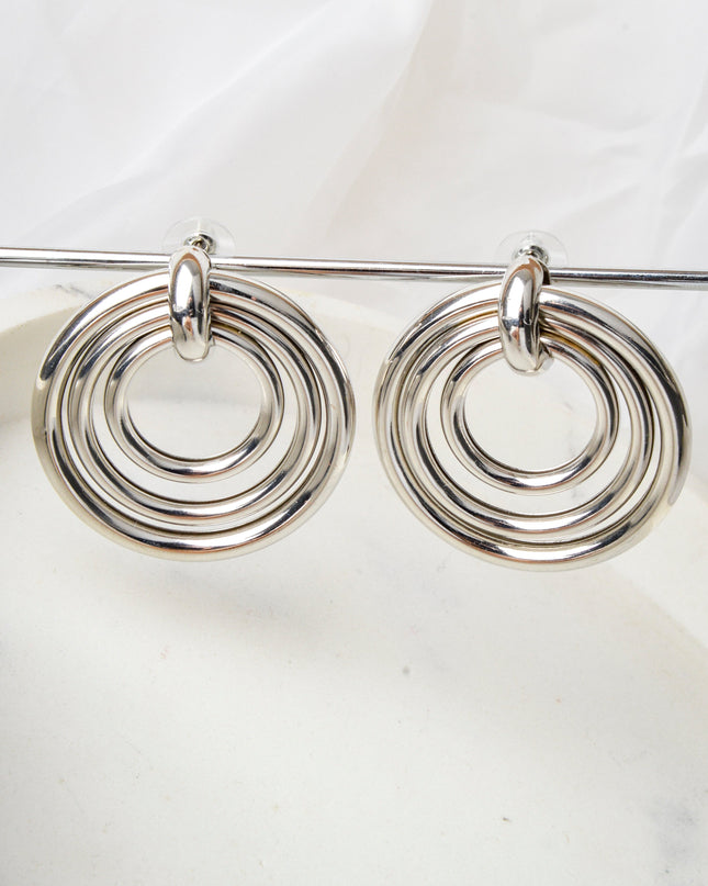 Boucles d'oreilles rondes | Triple design torsadé en argent