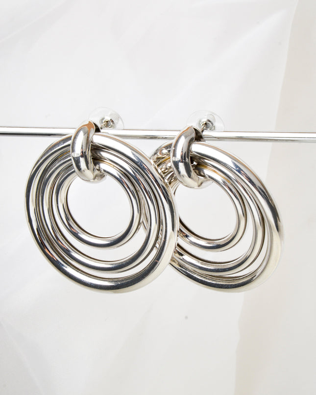 Boucles d'oreilles rondes | Triple design torsadé en argent