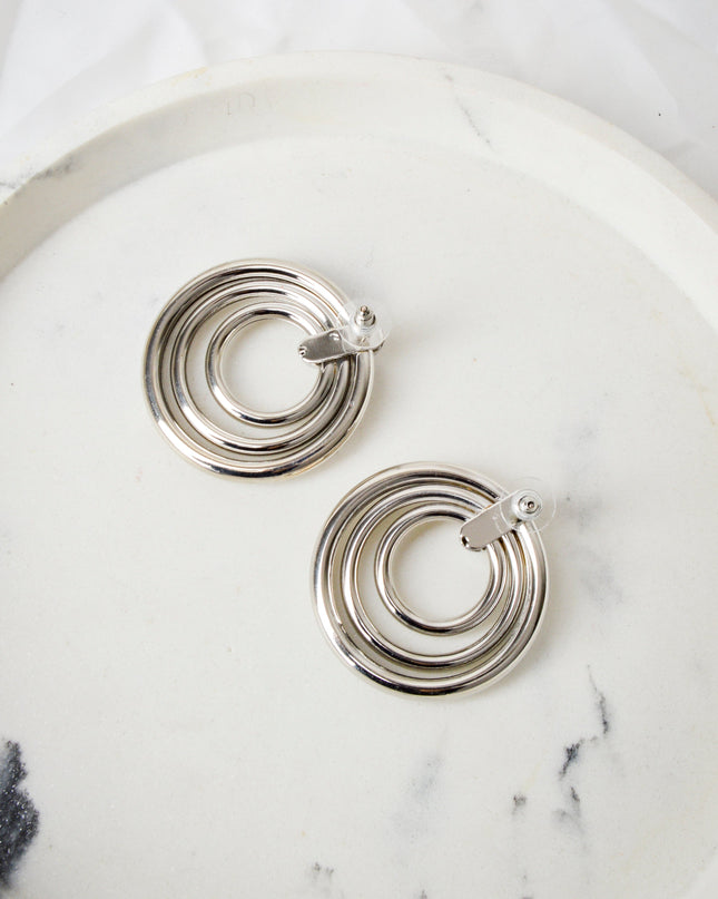 Boucles d'oreilles rondes | Triple design torsadé en argent