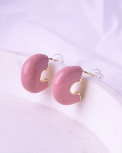Boucles d'oreilles coquillage rose