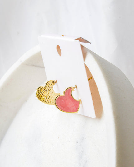 Boucles d'oreilles en forme de cœur - Roses