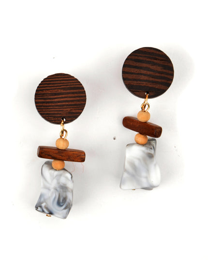 Boucles d'oreilles en bois gris