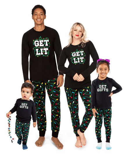 Matching Get Lit and Get Gifts Family Pajamas