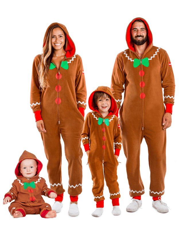 Matching Gingerbread Family Jumpsuits