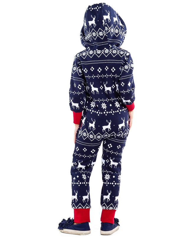 Girl's Blue Reindeer Jumpsuit