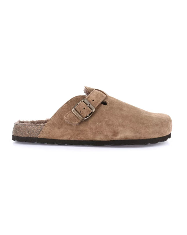 Sabots en peluche pour homme Grünland - Taupe | Chaussures confortables pour les fêtes