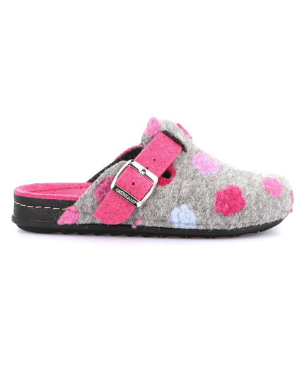 Pantoufles pour femmes Grünland PILA - Gris fuchsia | Chaussures tendance pour les fêtes
