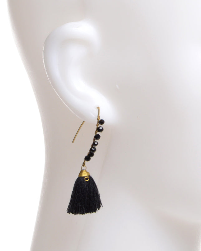Boucles d'oreilles à perles noires