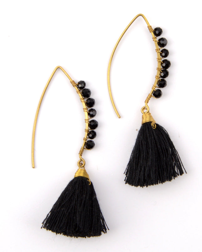 Boucles d'oreilles à perles noires