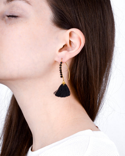 Boucles d'oreilles à perles noires