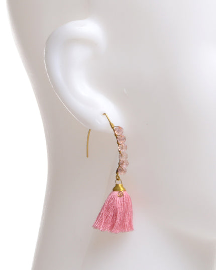 Boucles d'oreilles perlées roses pour Noël