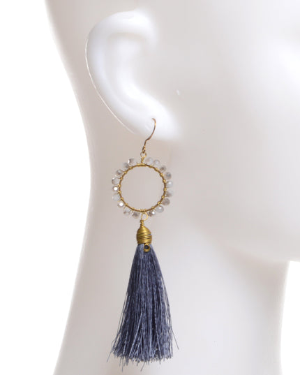 Boucles d'oreilles perlées - Gris pour Noël