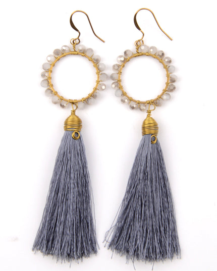 Boucles d'oreilles perlées - Gris pour Noël
