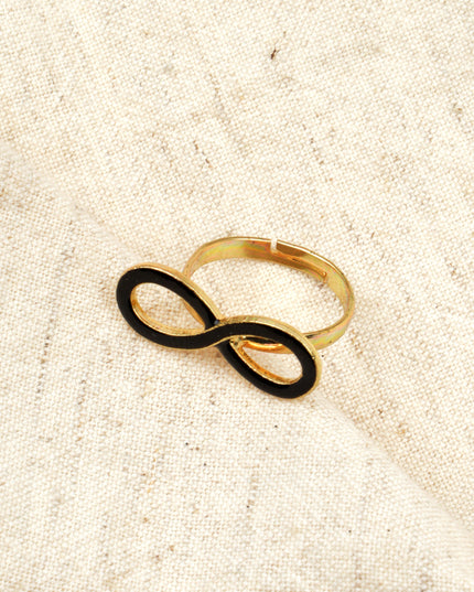 Petite bague infini noire