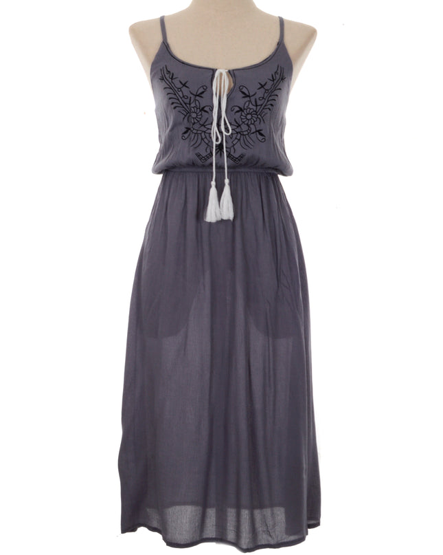 Robe brodée - Grise