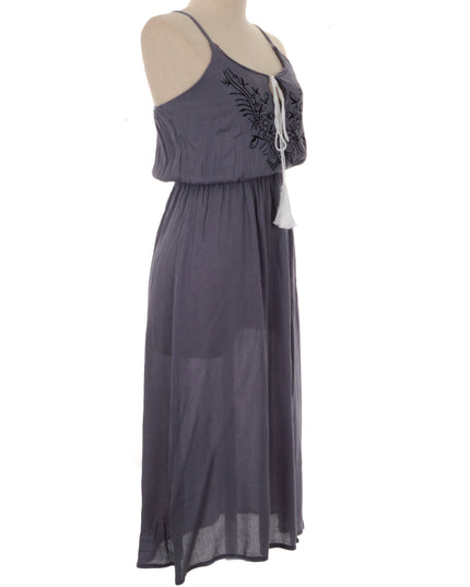 Robe brodée - Grise