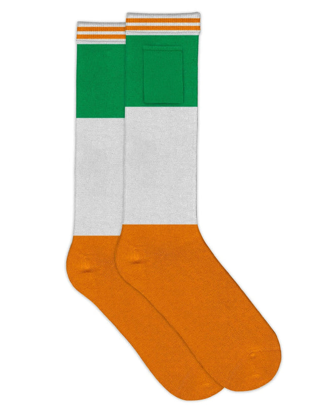 Women's Irish Flag Shot Socks with Pockets (Fits Sizes 6-11W)