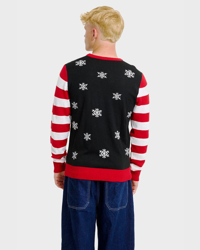 Pull de Noël à motif canne à sucre pour hommes