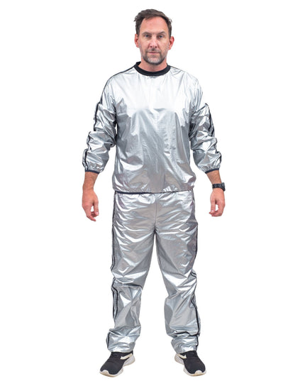 Ensemble haut et pantalon de sport argenté brillant Todd &amp; Margo