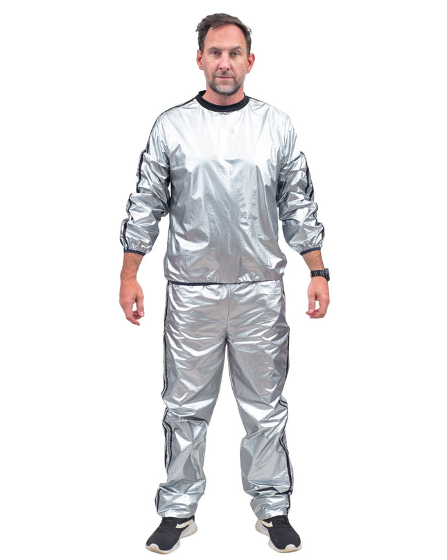 Ensemble haut et pantalon de sport argenté brillant Todd &amp; Margo