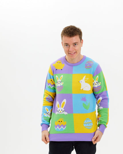 Pull de Pâques patchwork - Édition homme