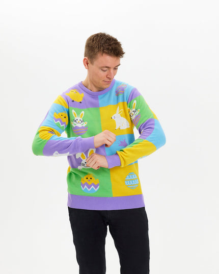 Pull de Pâques patchwork - Édition homme
